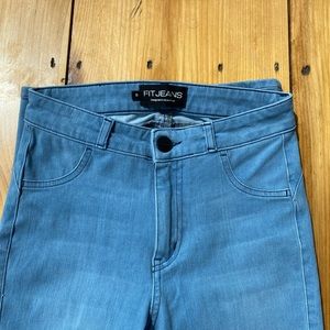 Light baby blue fit jeans stretch high waisted